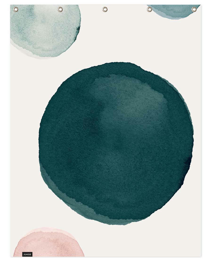 FLOAT - Rideau de douche en polyester en blanc ivoire & vert 150x200