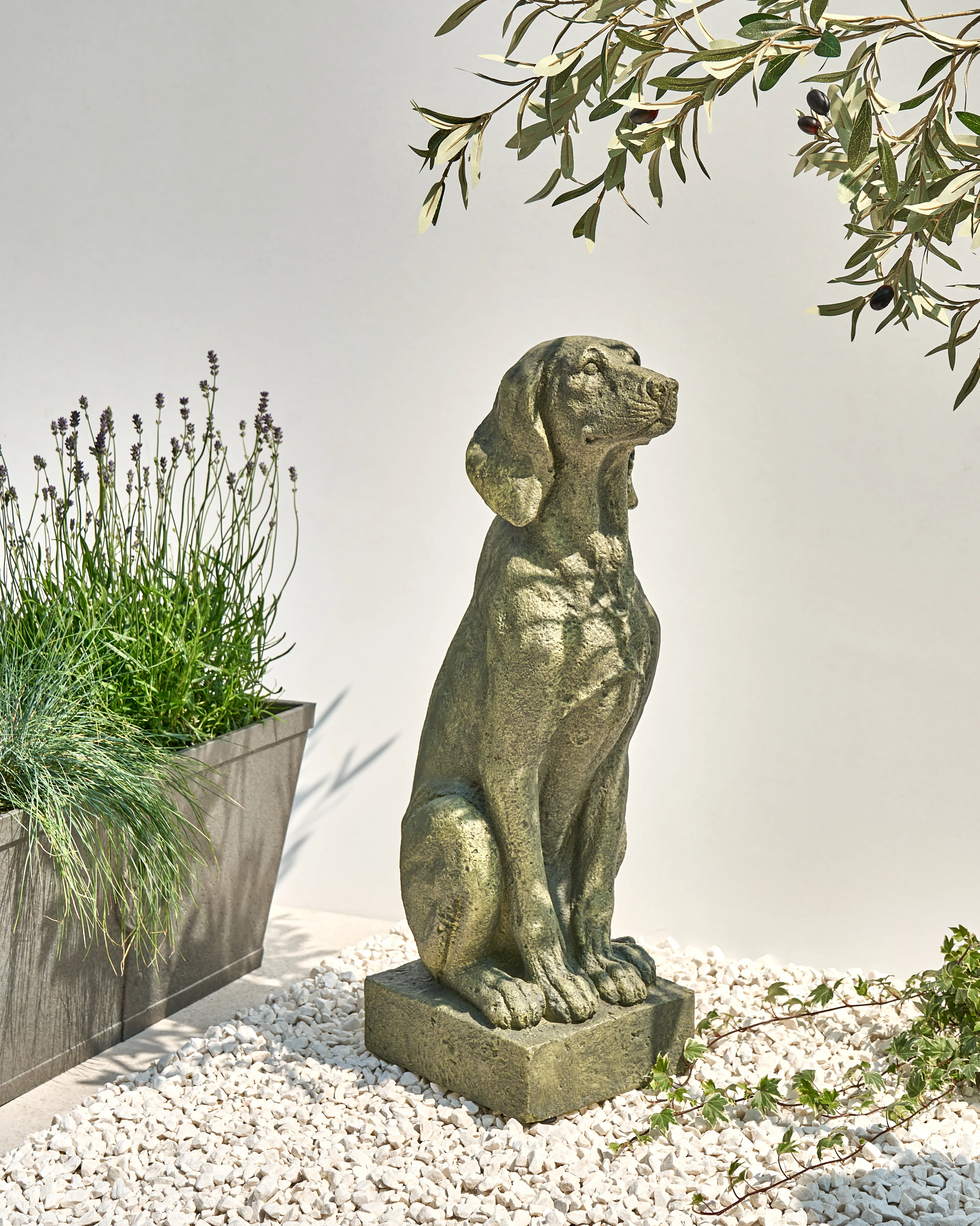 Garden Statue NAIROBI Dog Green