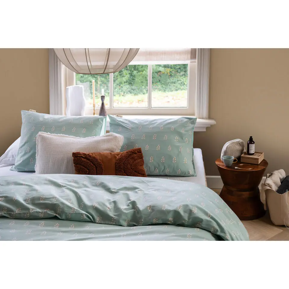 Walra - Dekbedovertrek Remade Lucky Leaves - 240x220 cm - Zeeblauw