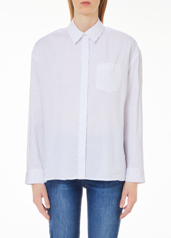 Camicia over con mini borchie