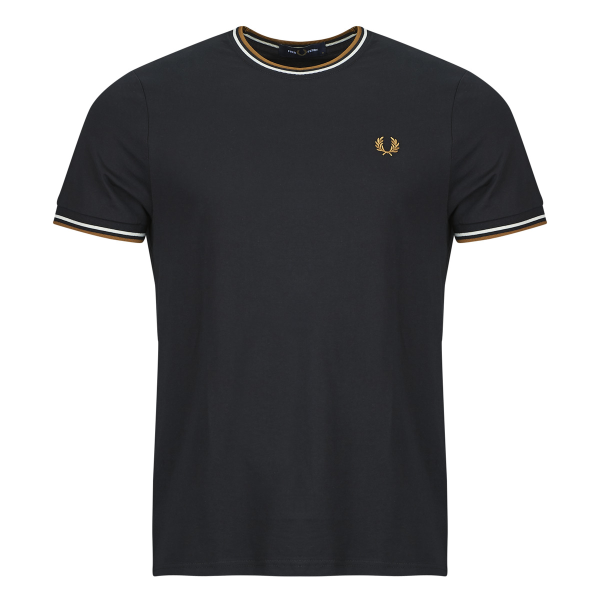 Fred Perry - TWIN TIPPED T-SHIRT - Black / Bronze