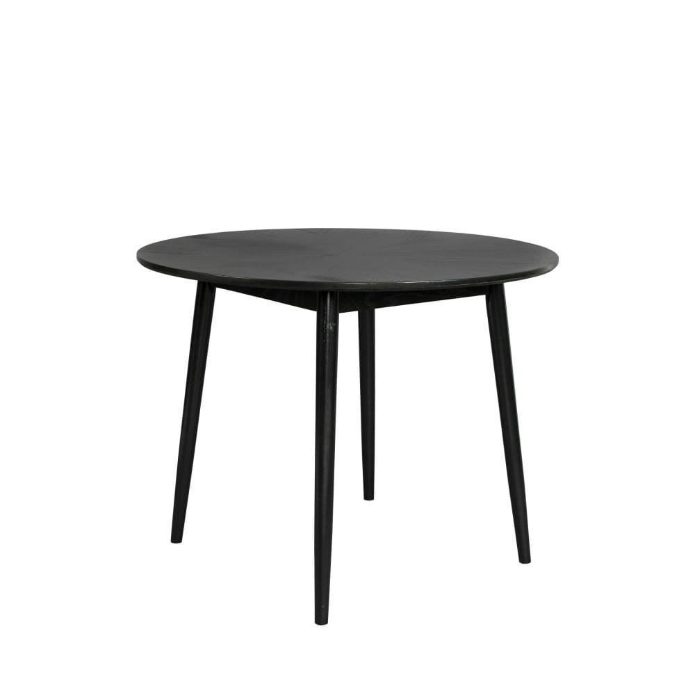 FABIO - Table à manger ronde en bois D120cm noir