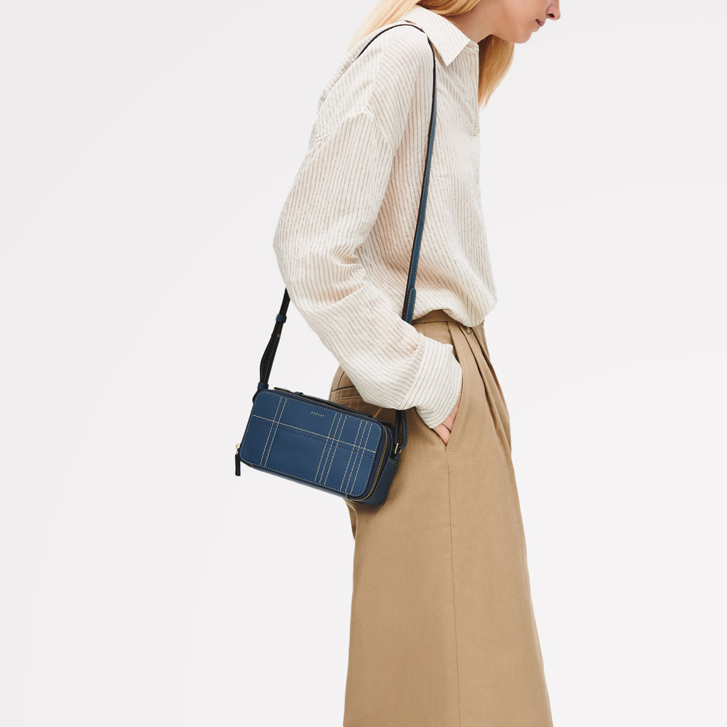 Calvert Way - Check - Small Ziptop Cross Body