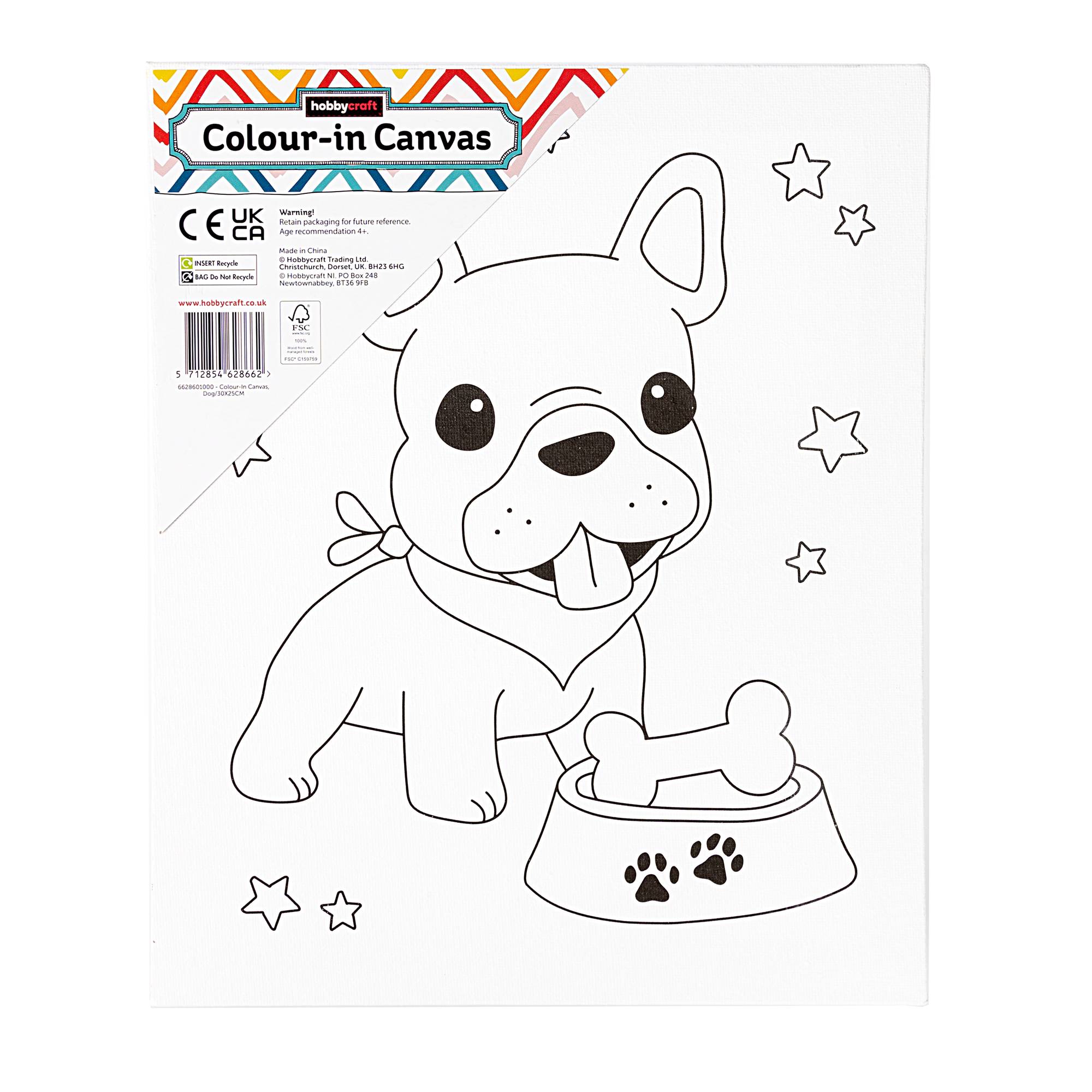Dog Colour-in Canvas