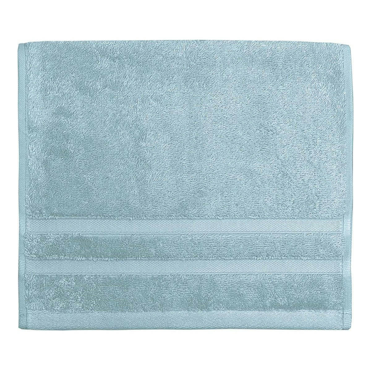 SENSILK - Lot de 3 serviettes invité 600 gr/m²  bleu arctic 30x50 cm