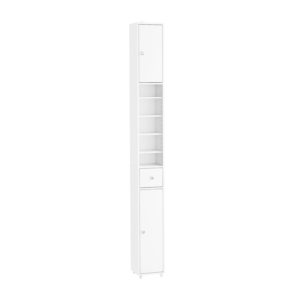 SoBuy Słupek łazienkowy z jedną szufladą Biały 20x20x180cm BZR34-II-W