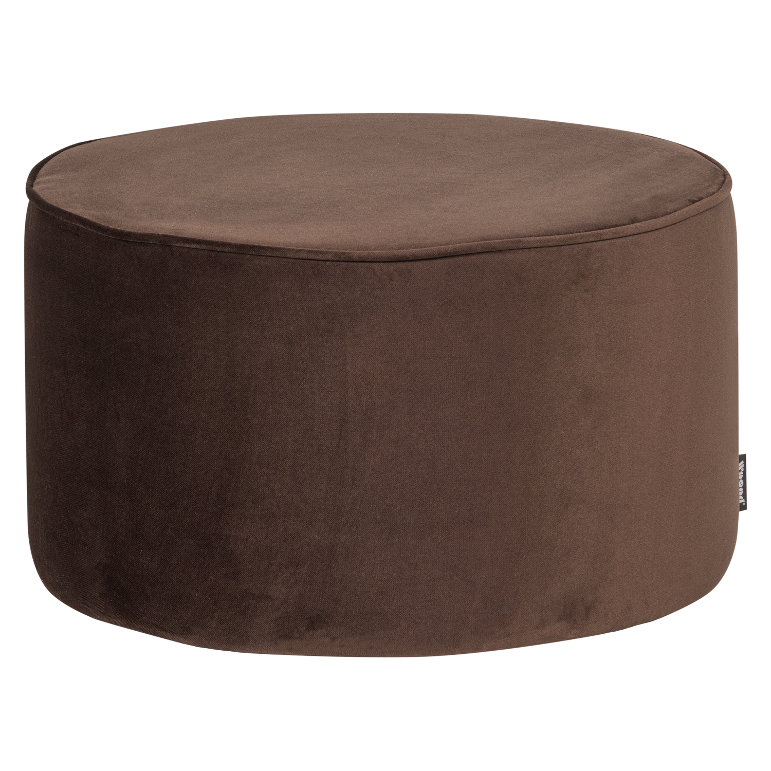 WOOOD poef laag Sara 36xØ60 cm - Velvet - Donkerbruin