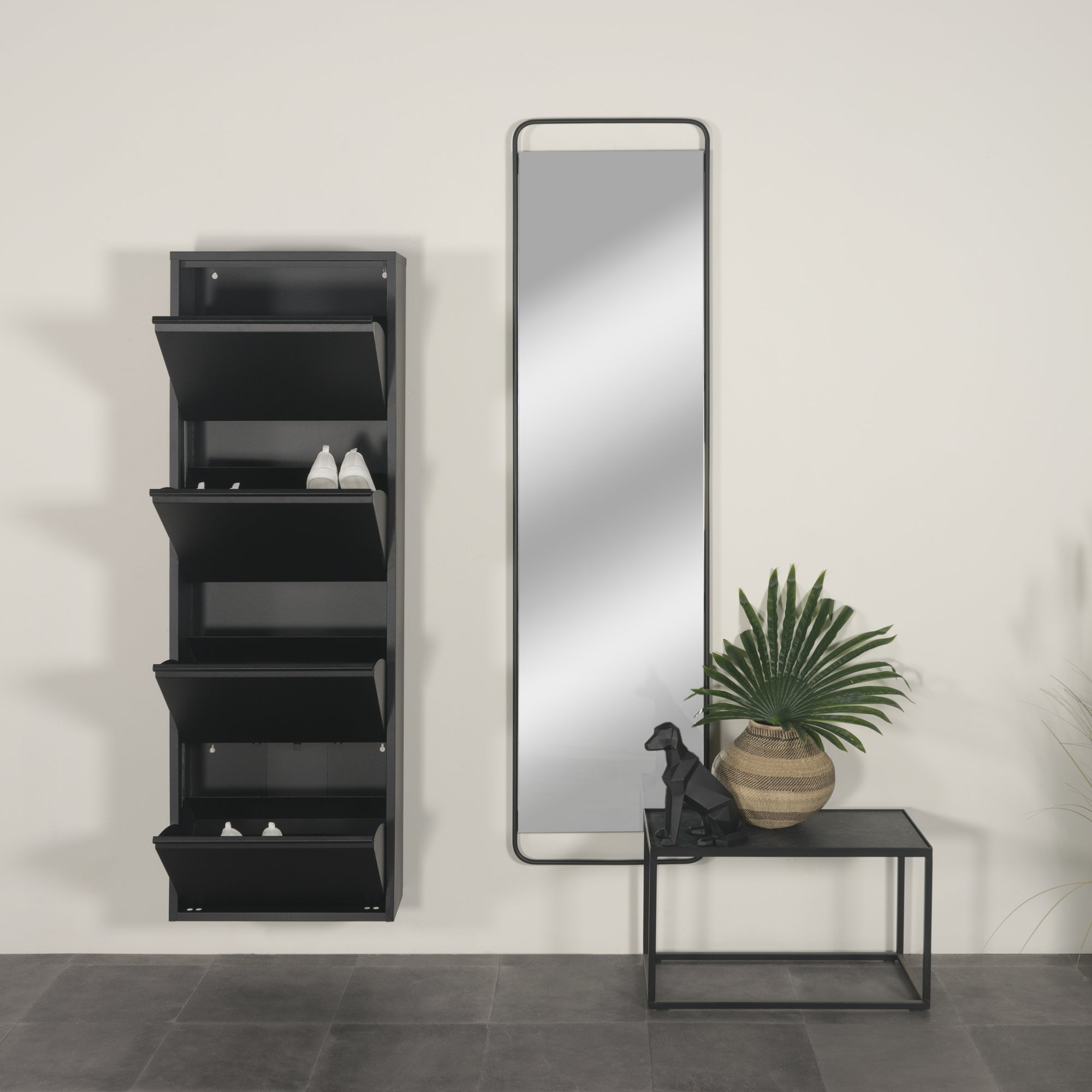 Spinder Design Billy 4 Schoenenkast - Zwart