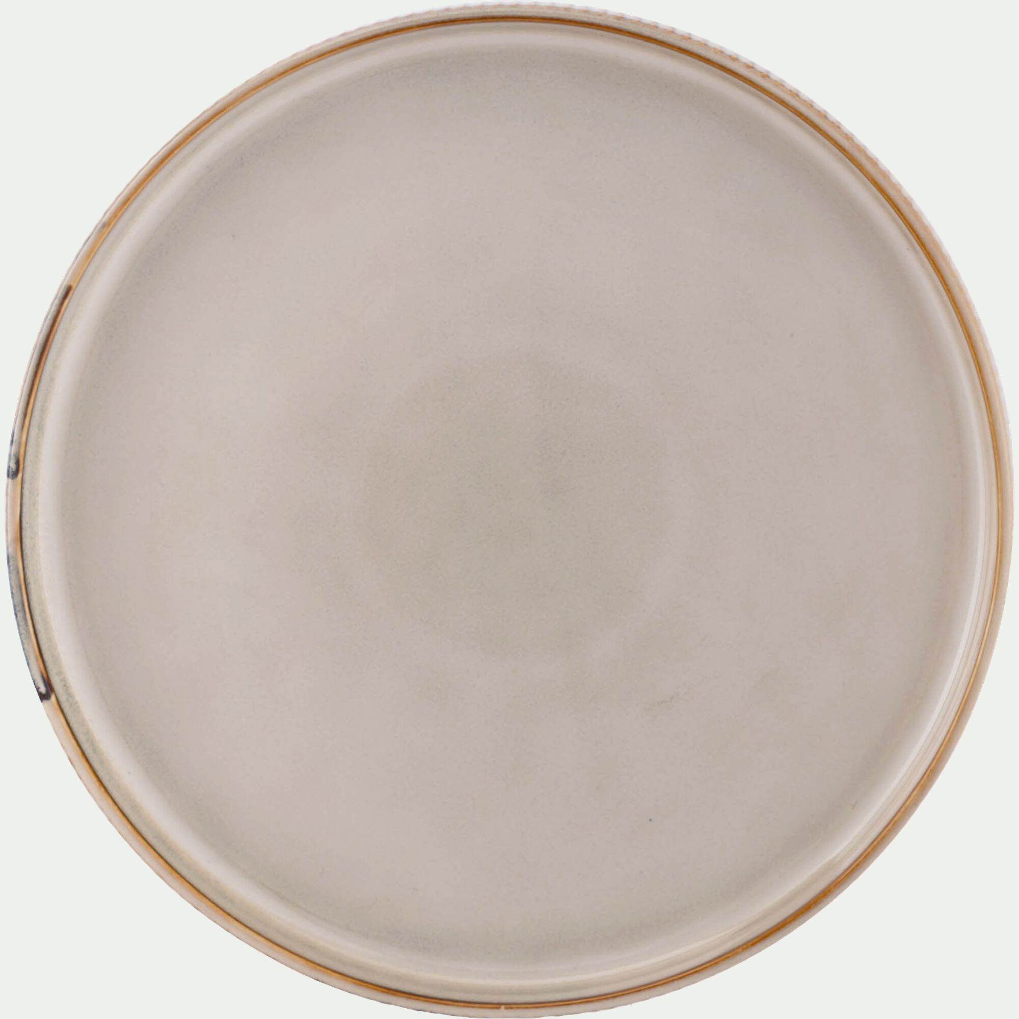 STRIE - Assiette à dessert en grès D21,3cm - beige