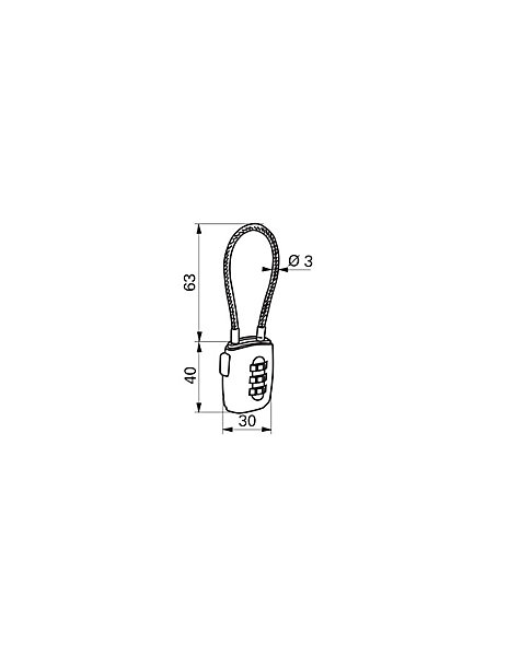 Cadenas à combinaison Moorea, 3 chiffres, intérieur, anse cable 125mm, 30mm - THIRARD
