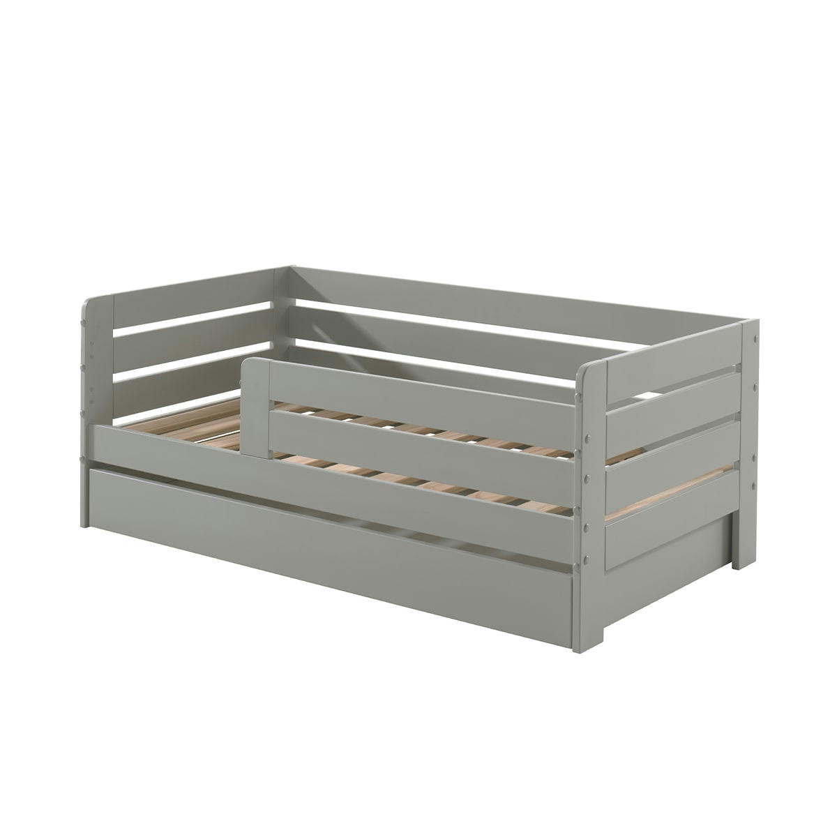 TED - Lit 70x140 sommier tiroir inclus gris