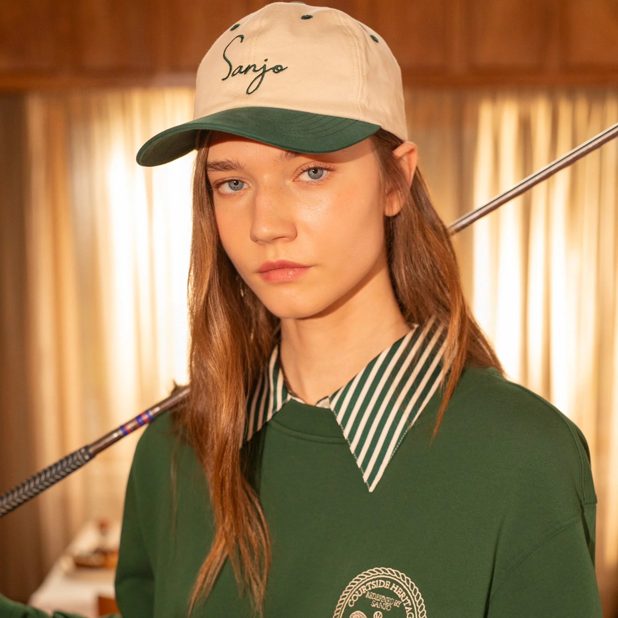 Sanjo Cap // Ecru Green