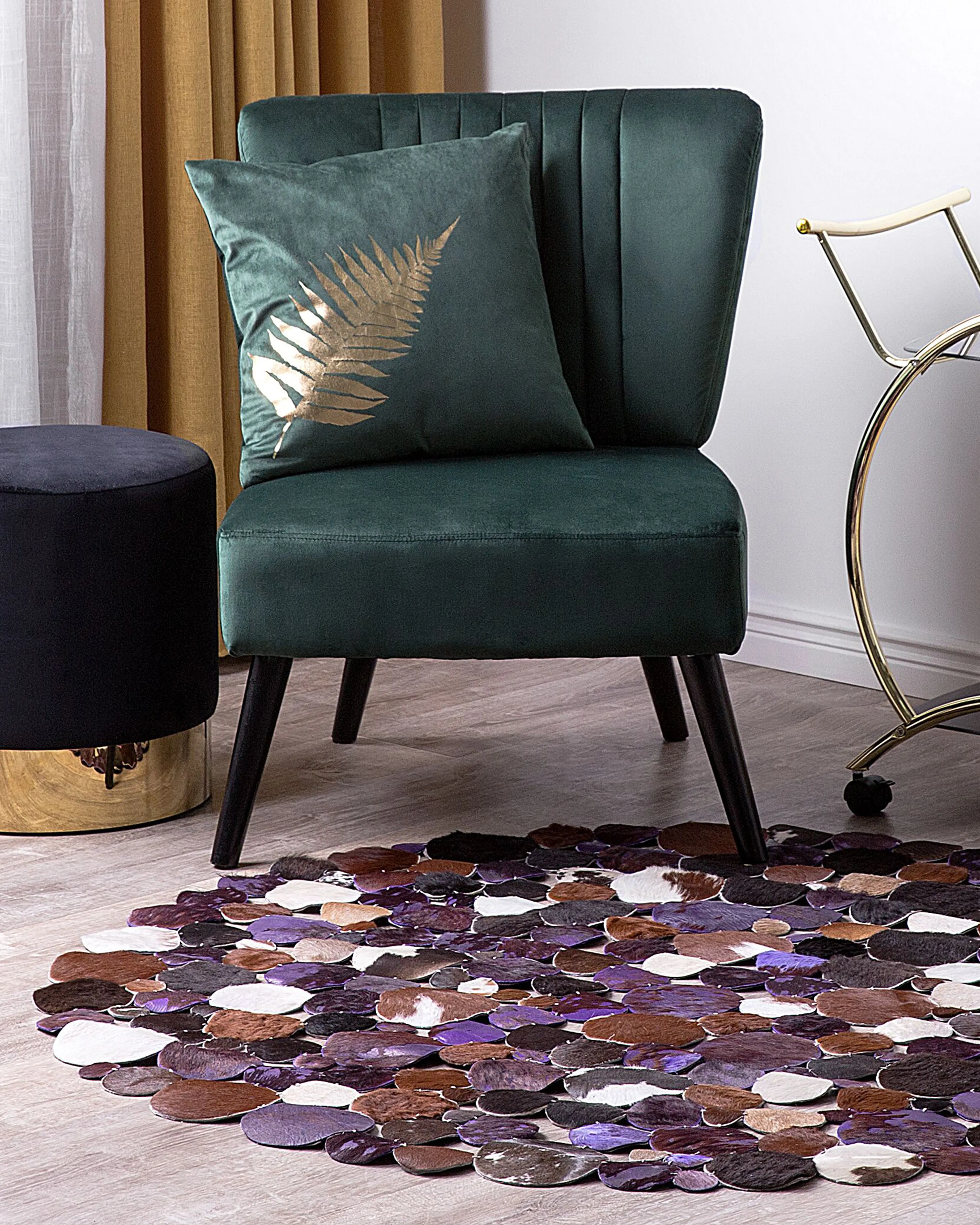 Rug SORGUN Violet ? 140 cm Leather