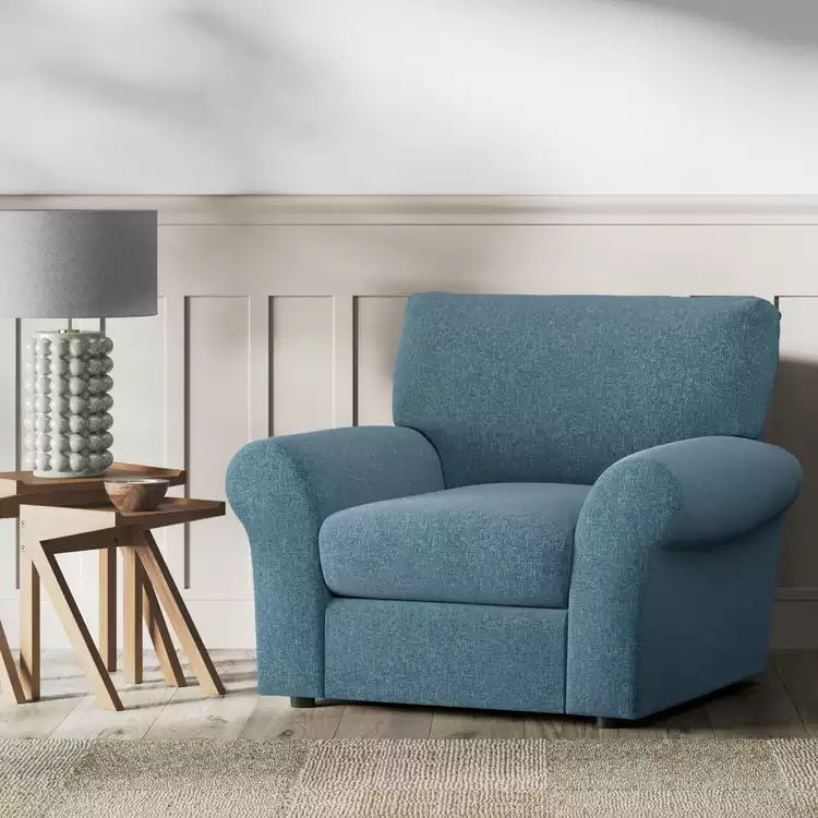Habitat Molton Fabric Armchair - Blue