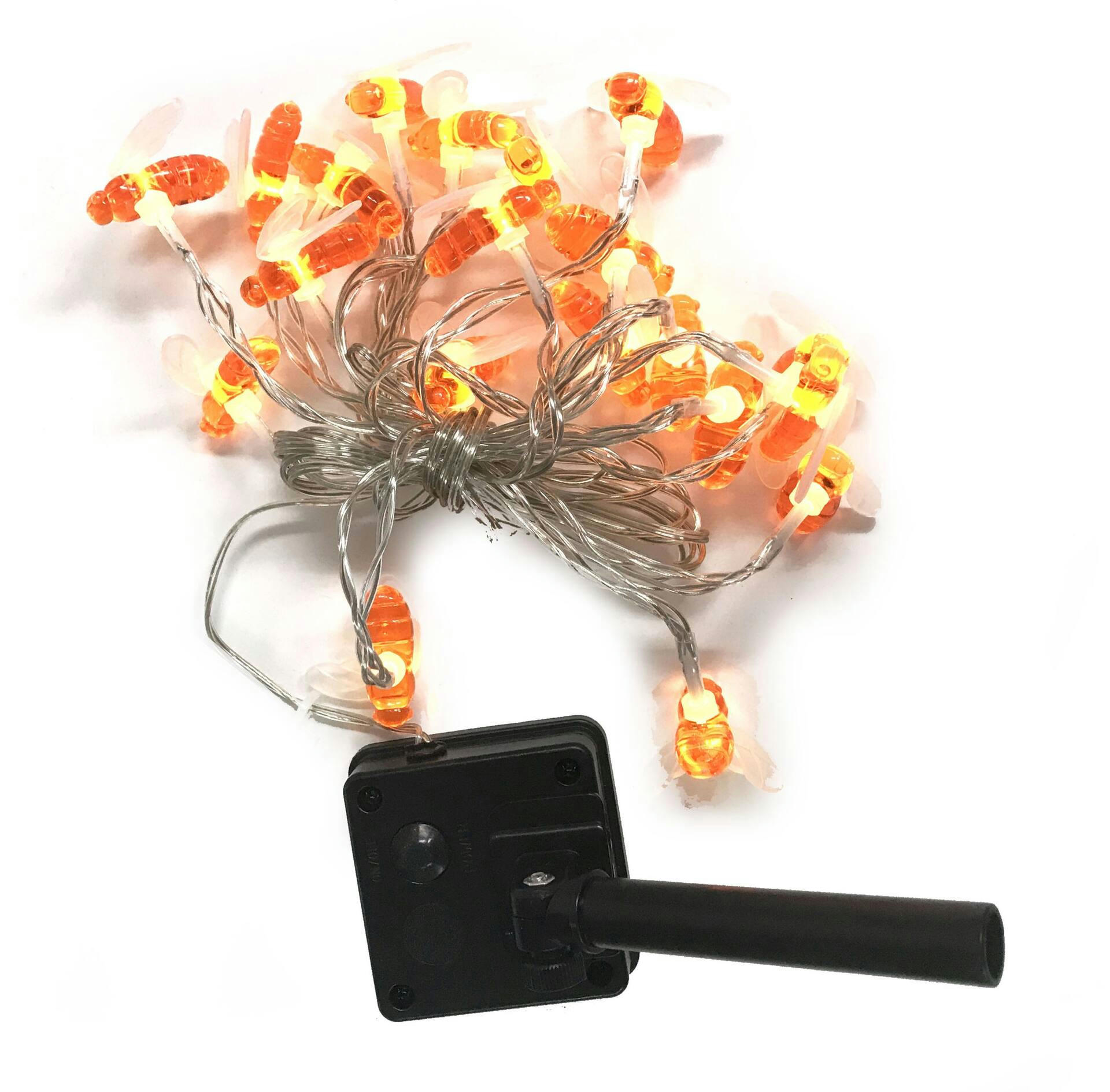 CANVAS Outdoor Warm White LED Solar Honey Bee Garden String Lights, 4.8-m