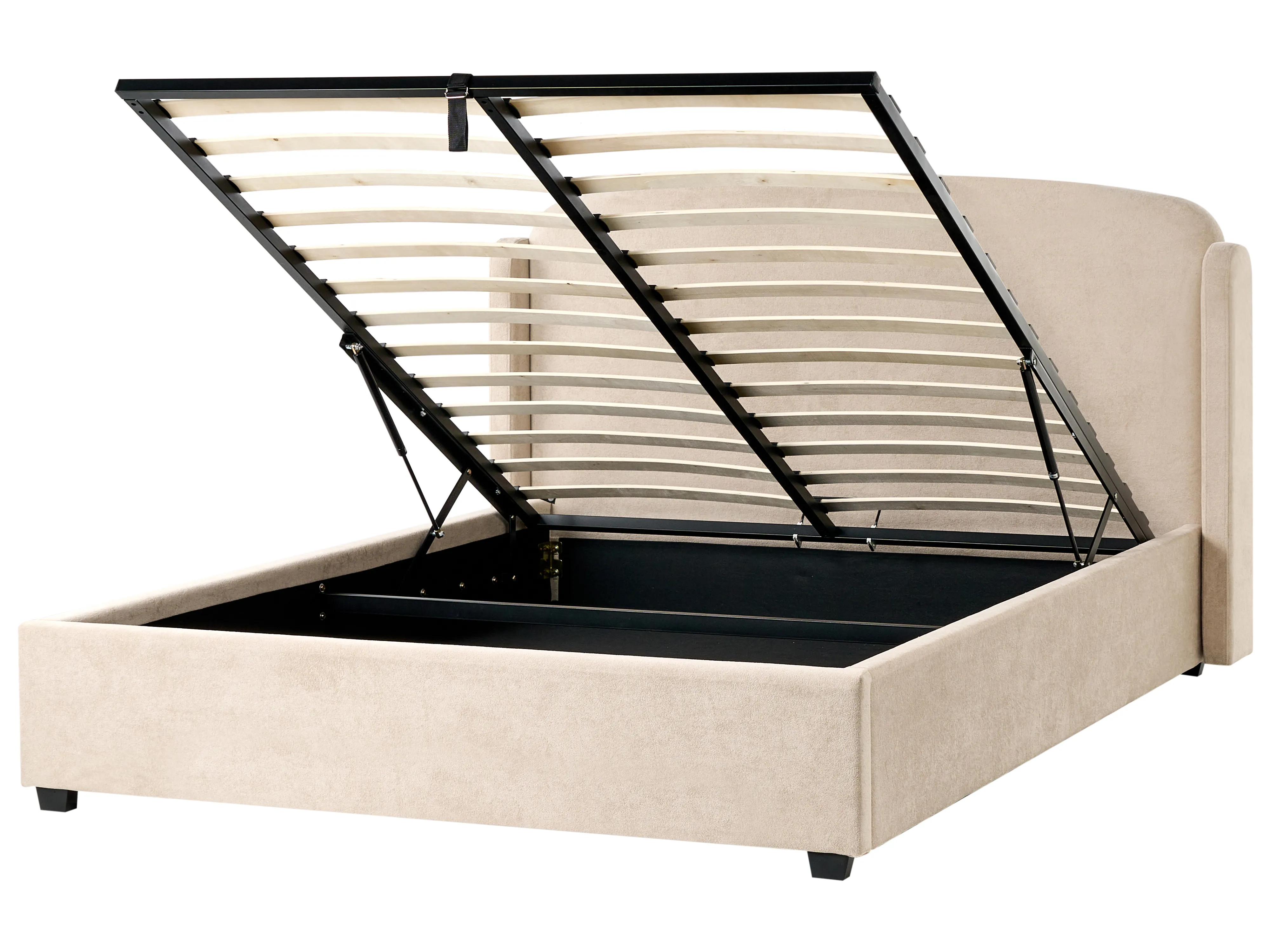 Ottoman Bed Fabric BERNAY 160 x 200 cm (EU King Size) Taupe