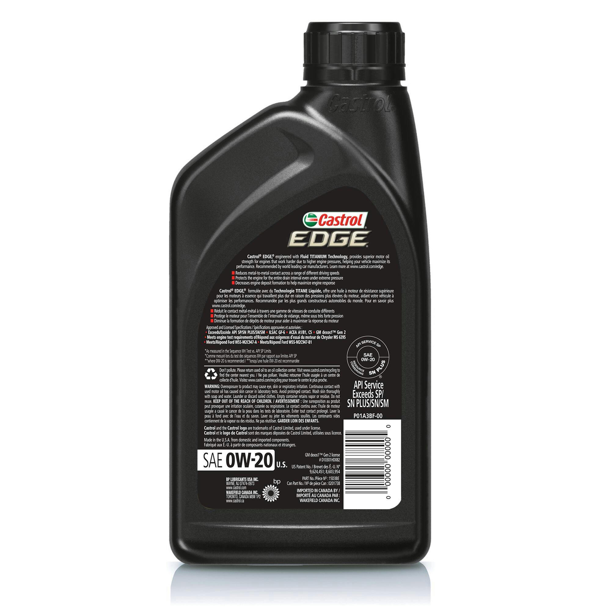 Castrol EDGE 0W20 Synthetic Engine/Motor Oil, 1-L