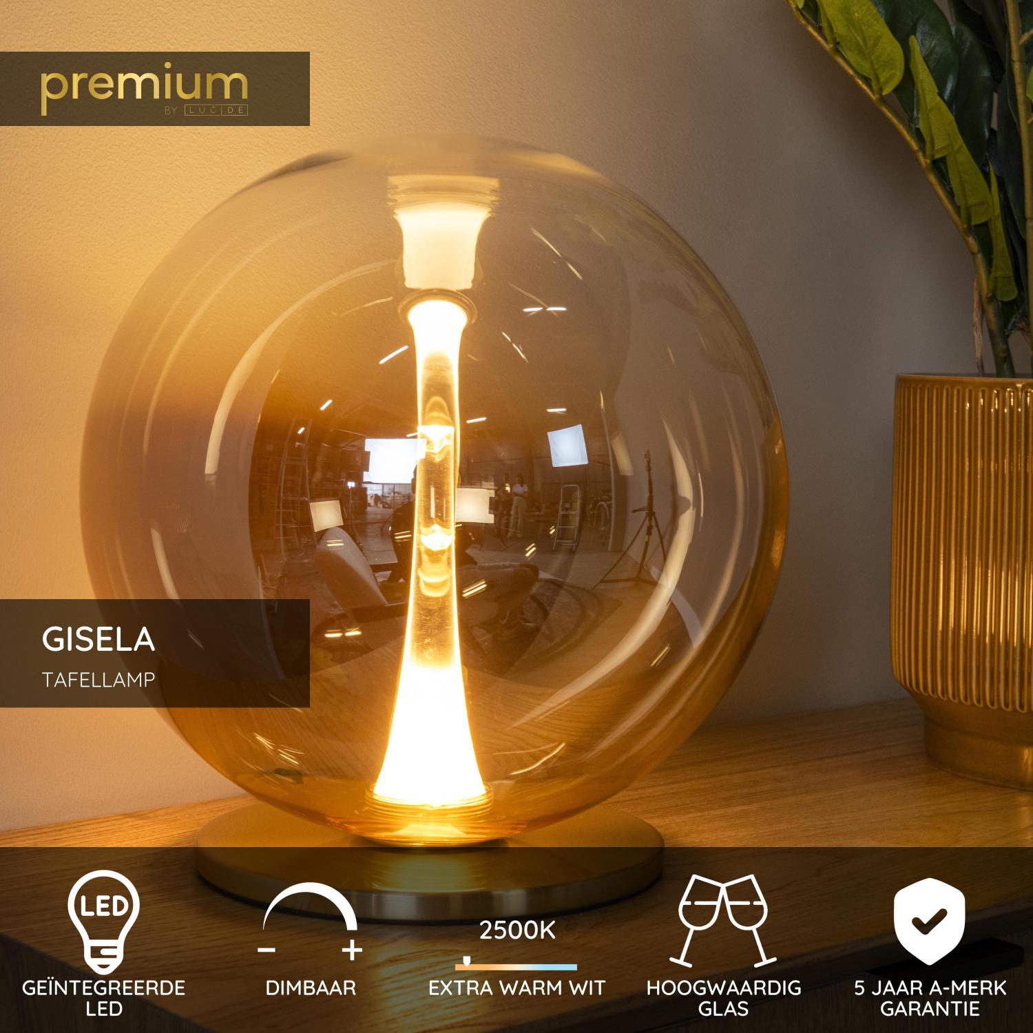 Lucide Premium GISELA Tafellamp - Amber