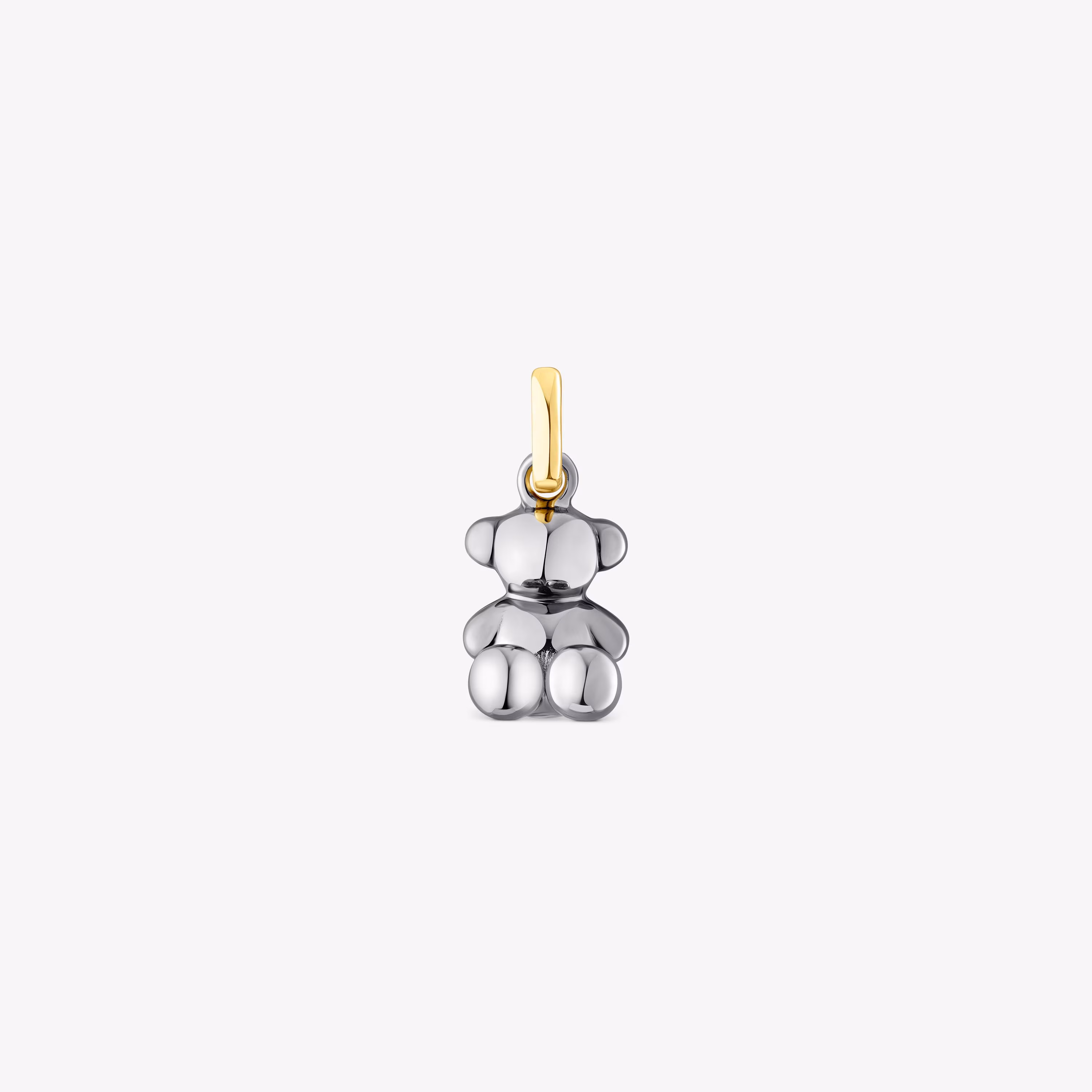 Colgante oso de plata dark silver con baño de oro 18 kt sobre plata Bold Bear