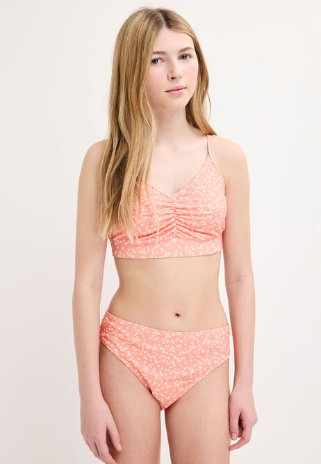Older Girls Orange Floral Print Bikini