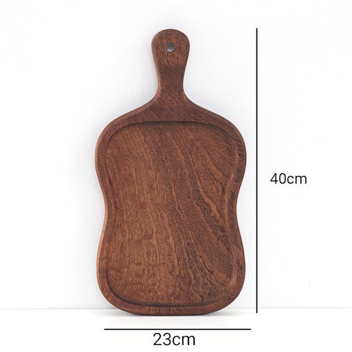SOGA 2X 40cm Brown Wooden Serving Tray Board Paddle with Handle Home Decor