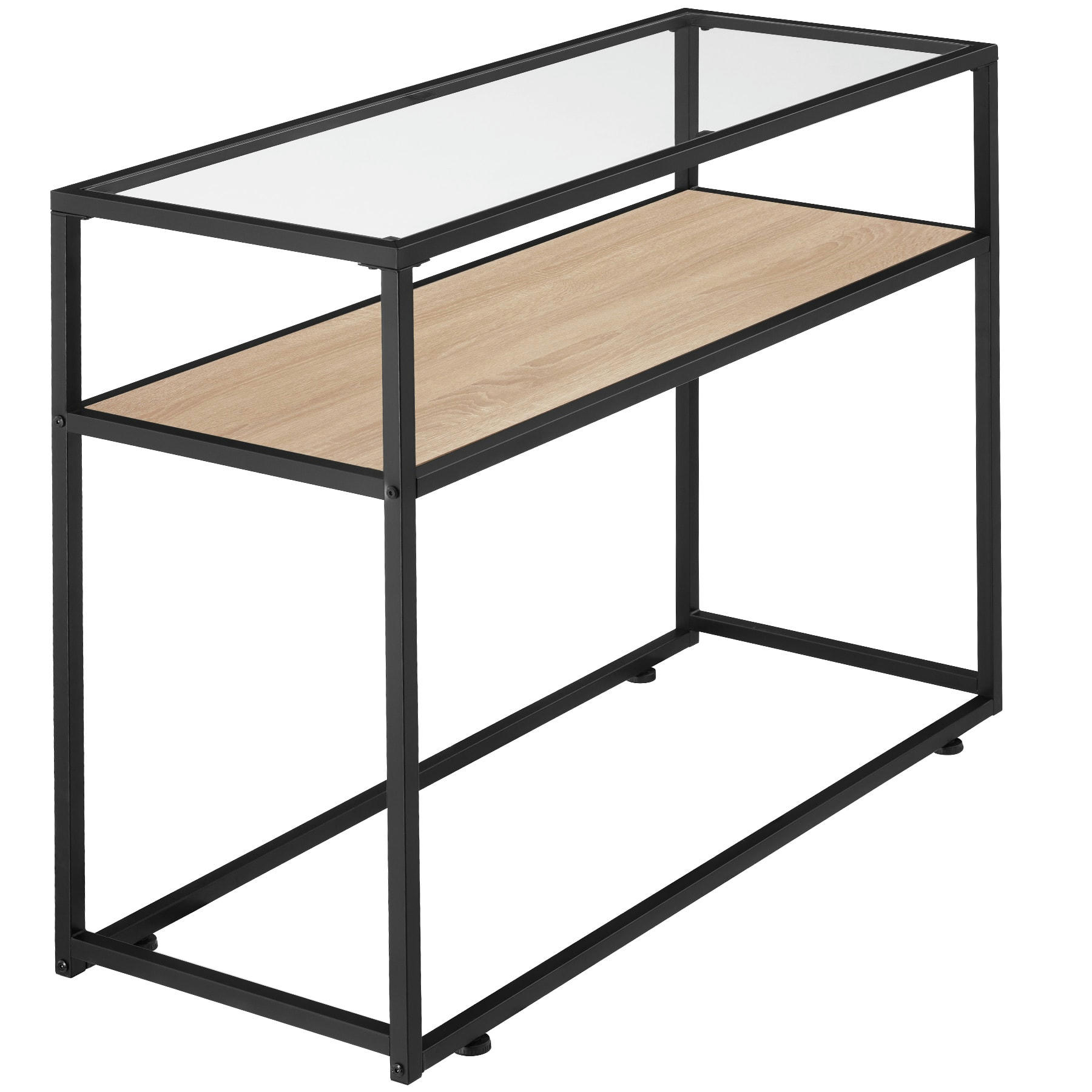 TT - Table Console Style industriel Bois clair industriel, Chêne Sonoma