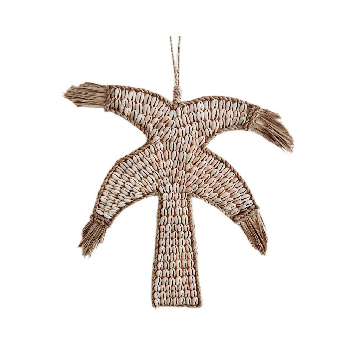 PALMA - Décoration murale en raphia et coquillages H36 cm x L26 cm
