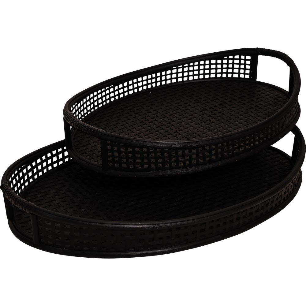 Lesli Living dienblad Ovi - zwart - 54,5x37x10,5cm
