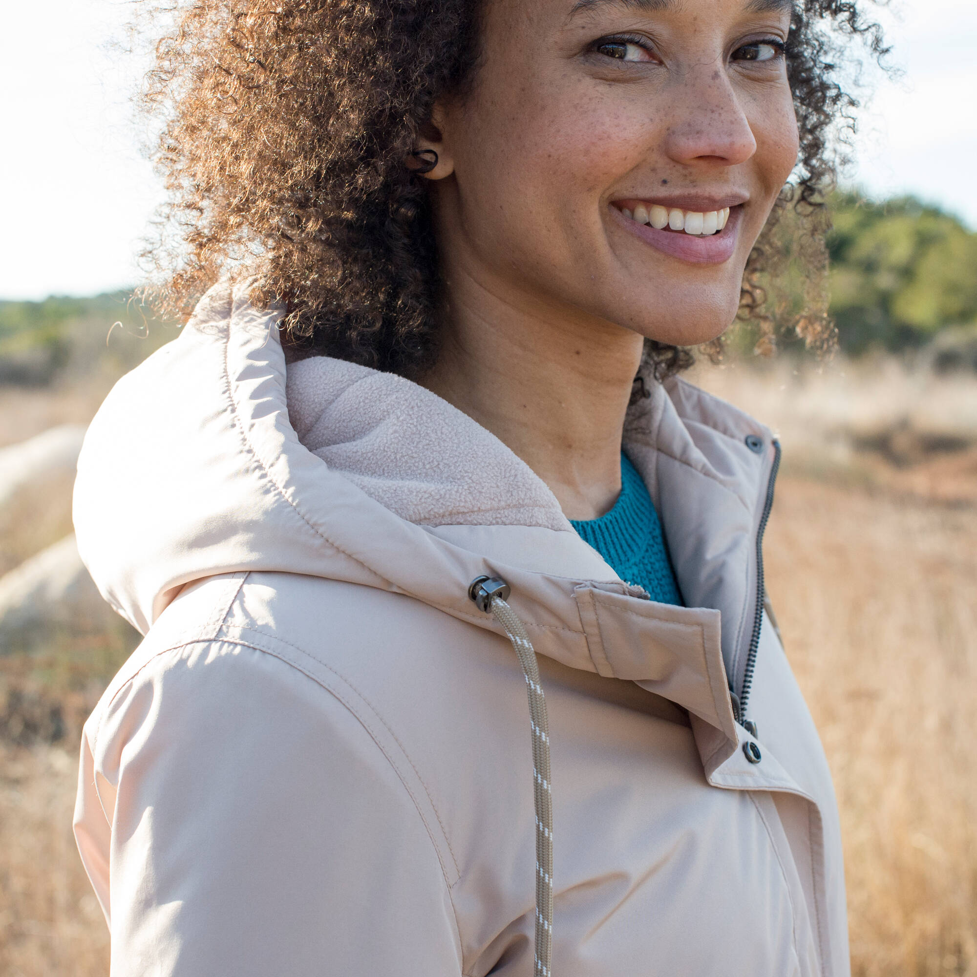 Parka imperméable zippée, à capuche