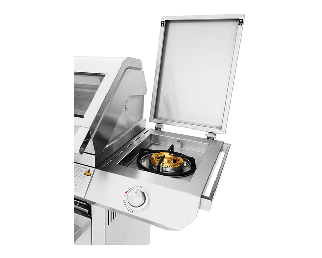 BeefEater 7000 Premium 4 Burner Flame Failure BBQ on Side Burner Cart