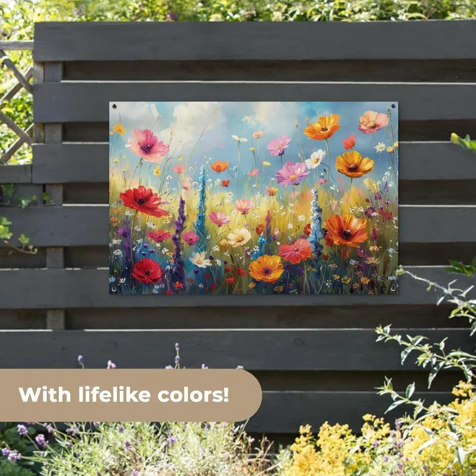 MuchoWow Tuinposter 120x80cm Bloemen Natuur Botanisch Kunst