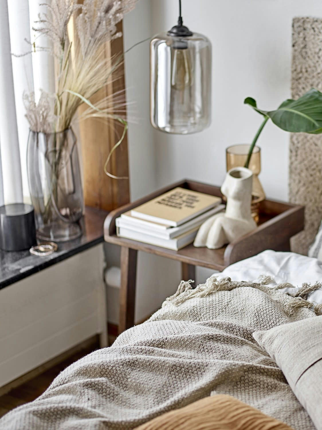 DITTA - Vase en verre gris H30cm