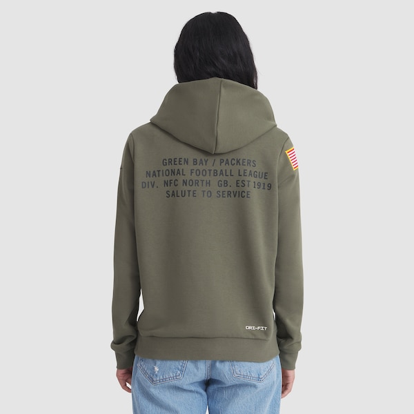 Green Bay Packers Nike Women's 2025 Salute to Service Sideline Standard Issue Dri-FIT Hoodie - Olive
