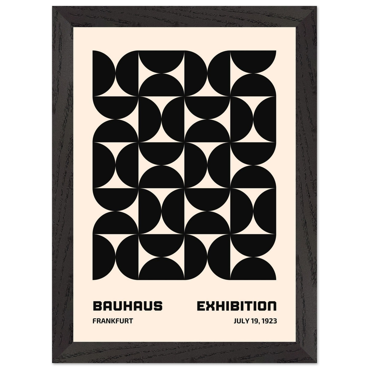 Artfulprints Poster met Lijst Bauhaus - 19 juli 1923 zwart  - A4 21x29.7 cm - Zwart / Wit