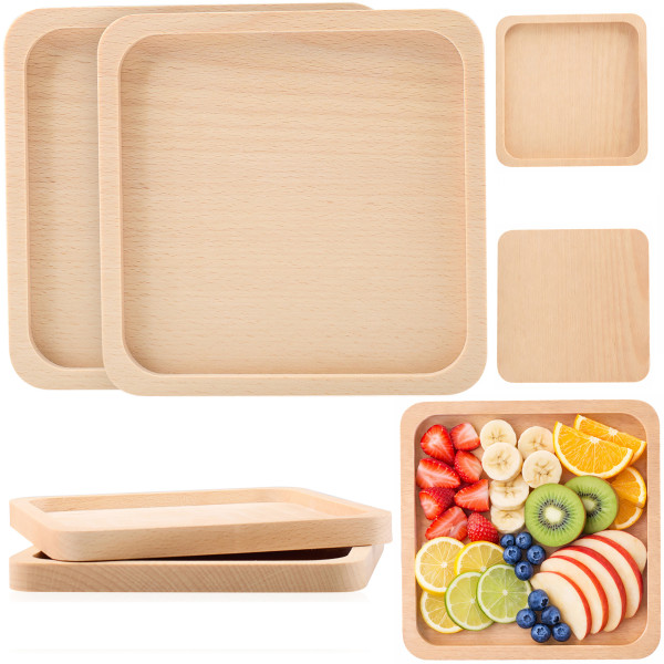 Deski Drewniane Kuchenne Uniwersalne Zestaw 2 Szt Naturalne Drewno 19X19 Cm