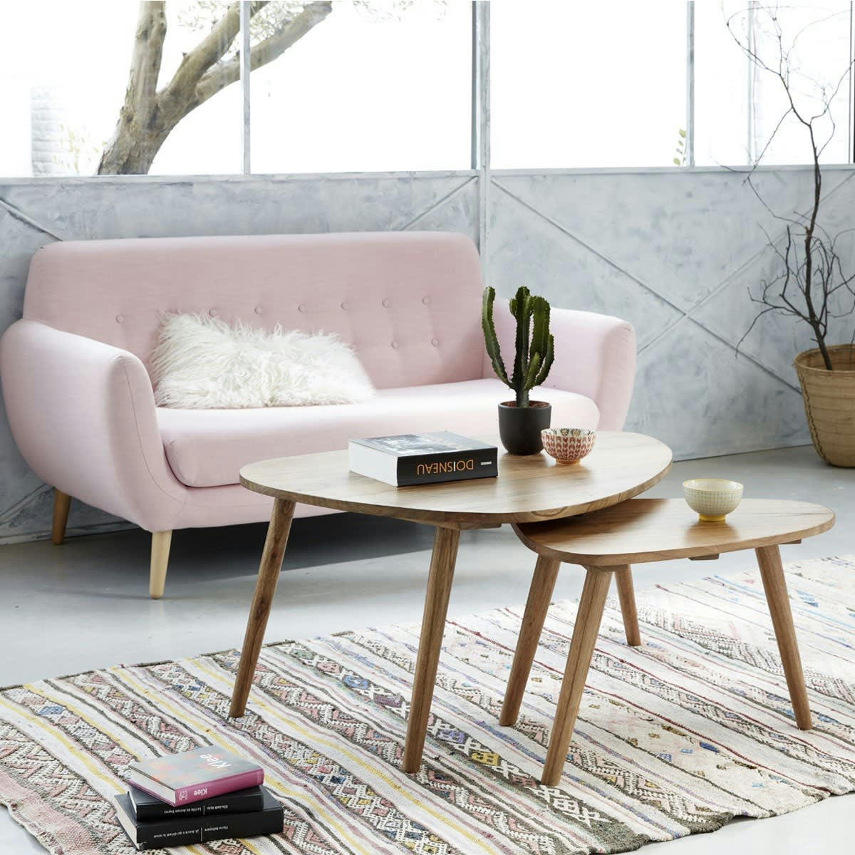 OSLO - Table basse en mindi massif gigogne