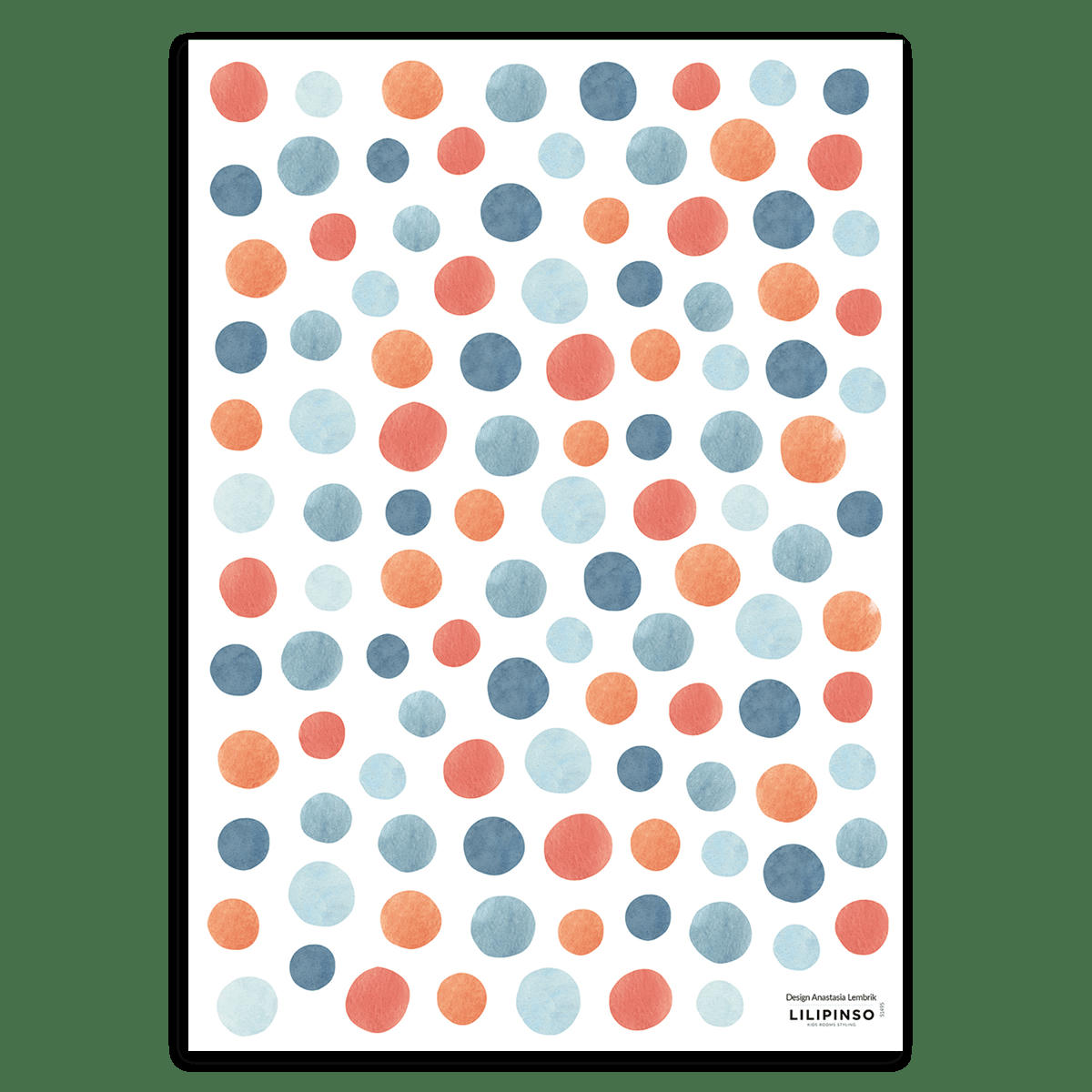 GENTLE FRIENDS - Stickers muraux pois multicolores en vinyle mat multicolore