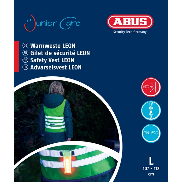 Kinder-Warnweste »LEON«, Polyester, gelb, mit Reflektorstreifen
