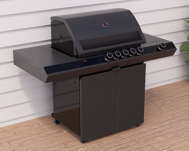 Ziegler & Brown Turbo Classic 5 Burner BBQ on Cart with Side Burner & Shelf (T Series)