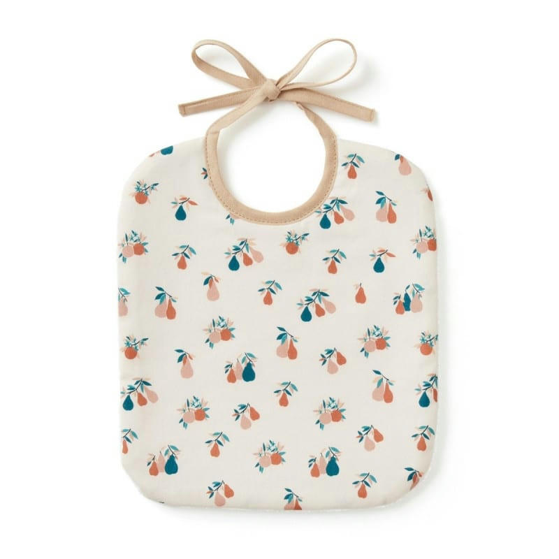 - Bavoir poires d'automne en coton bio