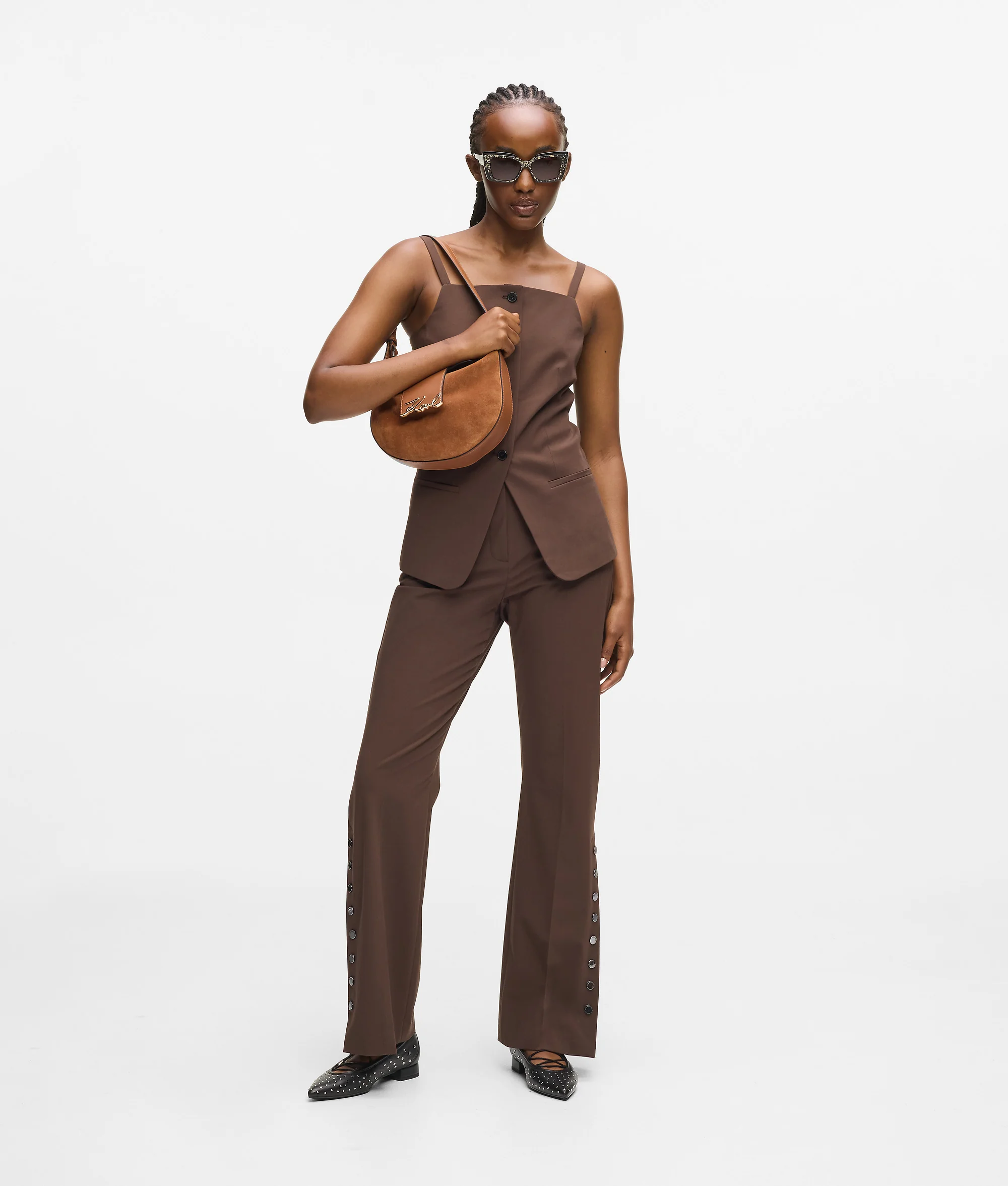 Sac lune en daim K/Signature