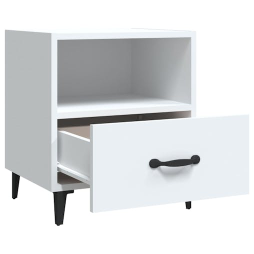 NNEVL Bedside Cabinets 2 pcs White Engineered Wood