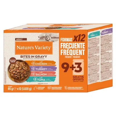 Nature's Variety Bites in Gravy Adult 12 x 85g