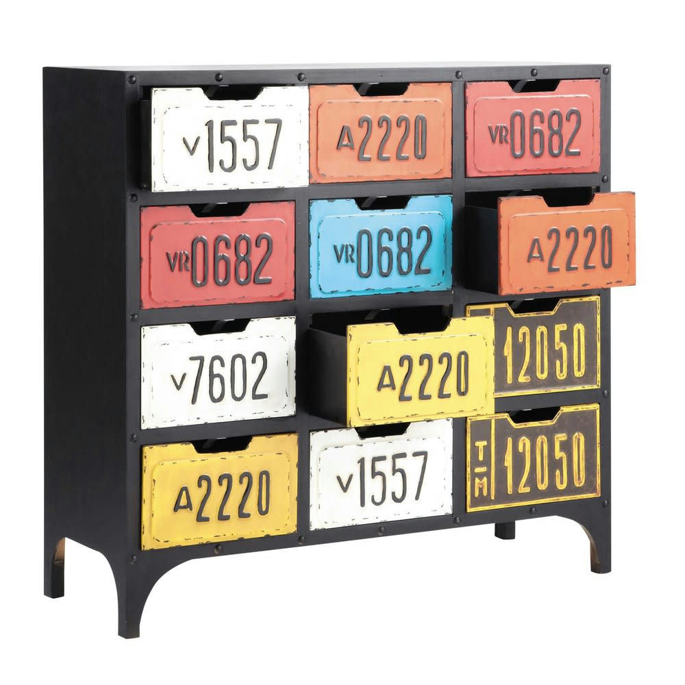 Road - Cabinet de rangement industriel multicolore