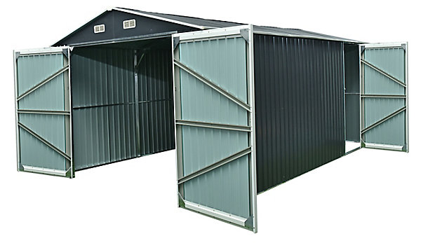 Garage en métal couleur Anthracite 18m²