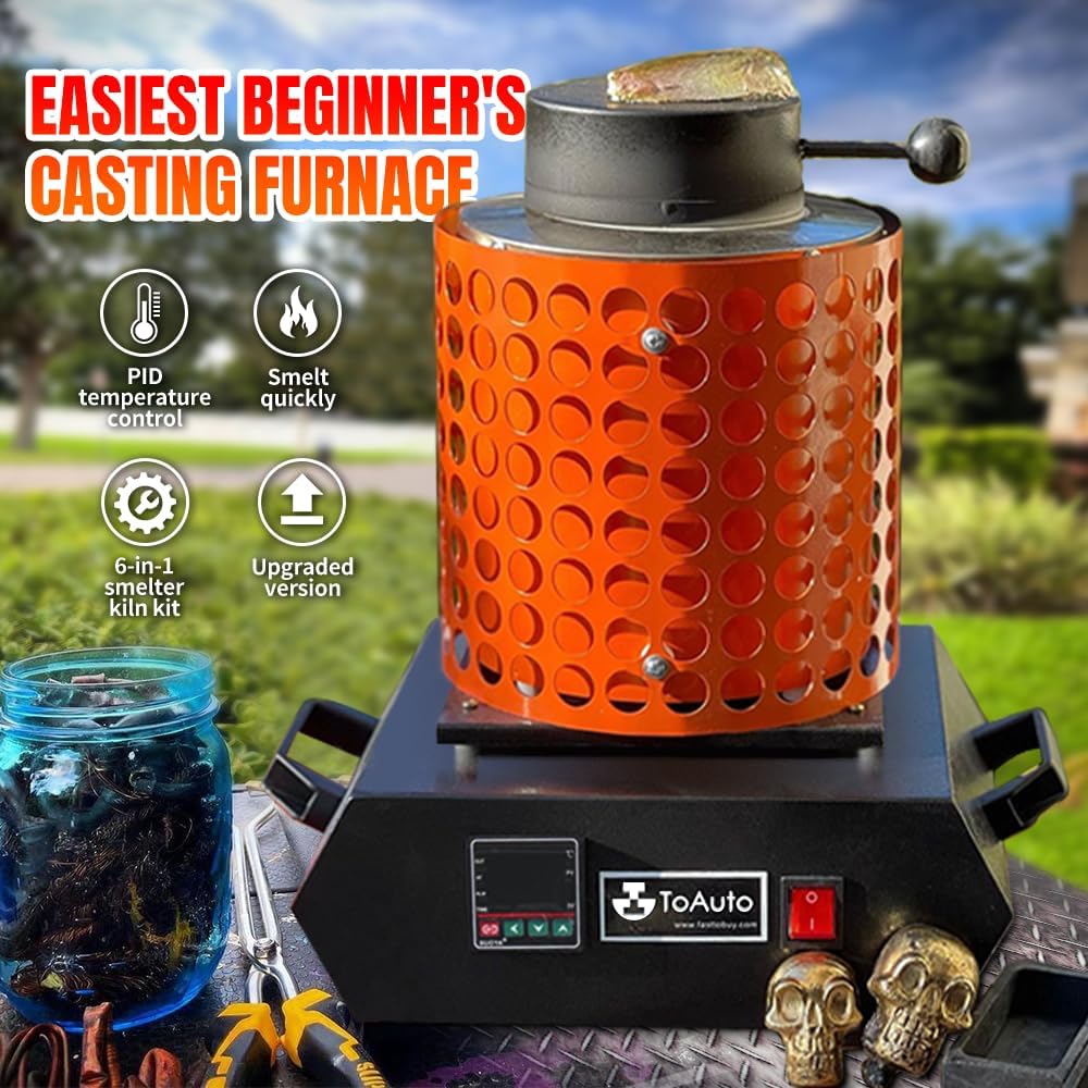TOAUTO Gold Melting Furnace TGF3000-V1.1, 1+3KG, 1400W, 2100F