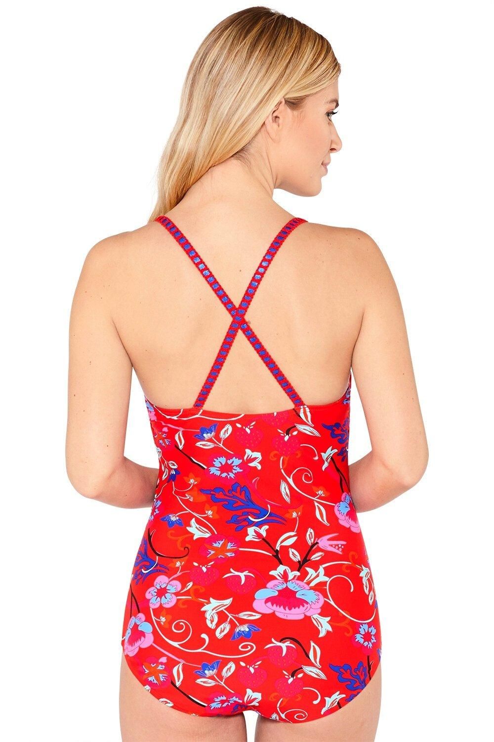 Beachcomber Blanket Stitch Floral Cross Back Swimsuit