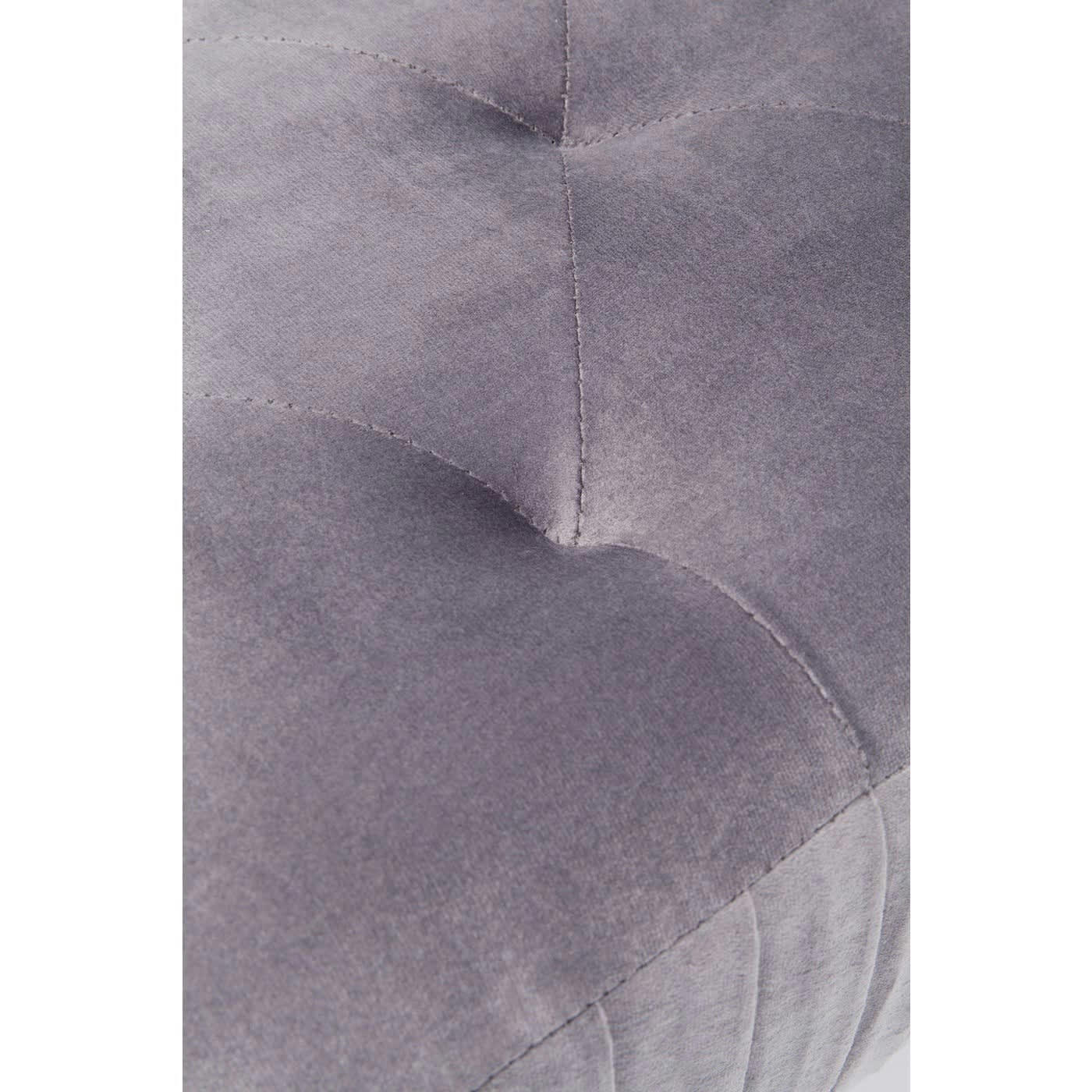 LOFTY - Banc 1 place velours gris et acier noir