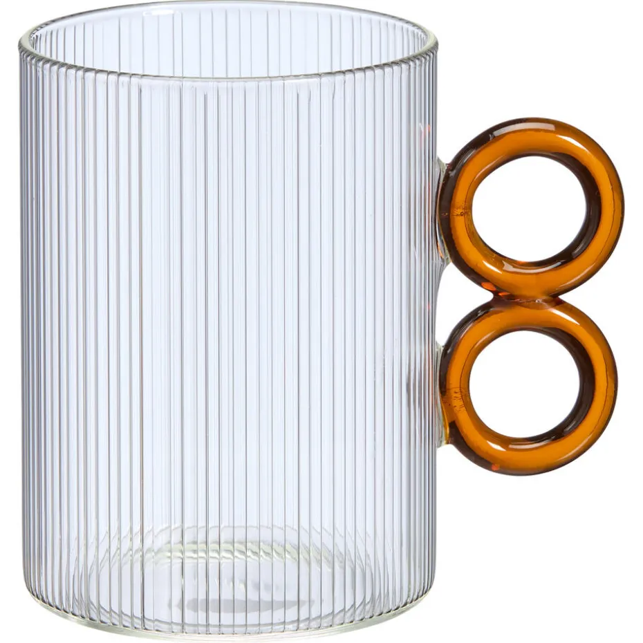 Kwantum Glazen | Glazen | Theeglas Rings Transparant/ – 480 Ml Amber