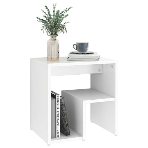 NNEVL Bed Cabinet White 40x30x40 cm Chipboard